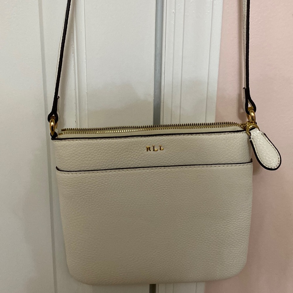 Brand New Ralph Lauren White Leather Crossbody Bag